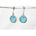 Pendant Earrings Set 925 Sterling Silver Women Turquoise & Marcasite Stone C793